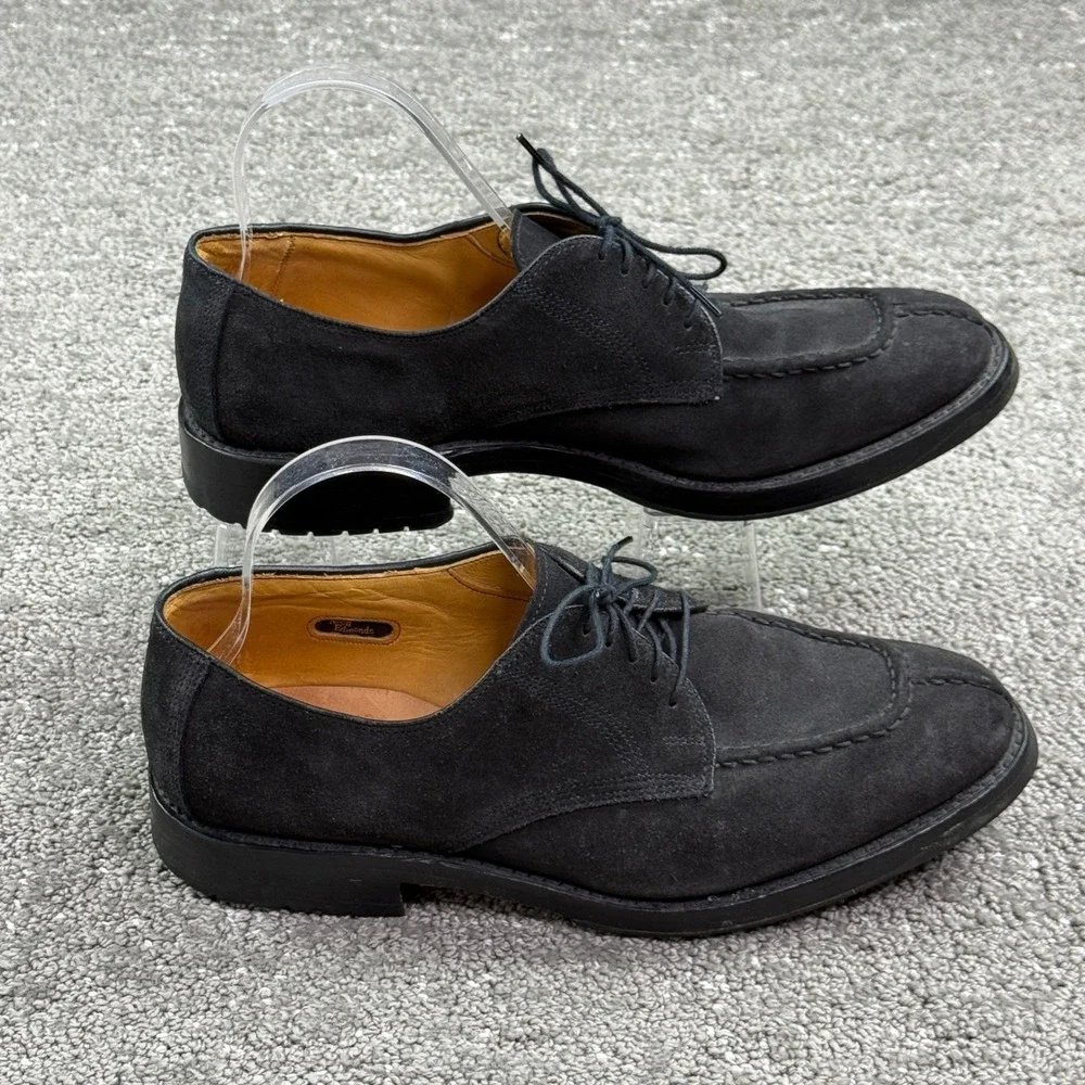 Allen Edmonds Bellwood Mens 9 Black Suede Split Toe Vibram Lug Sole Derby Shoes